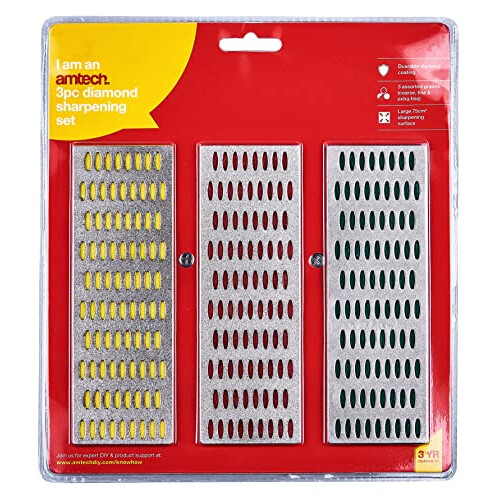 E2500 3-Piece Diamond Stone Sharpening Set – 75cm2 Surface, Coarse, Fine & Extra-Fine, Water-Only 1