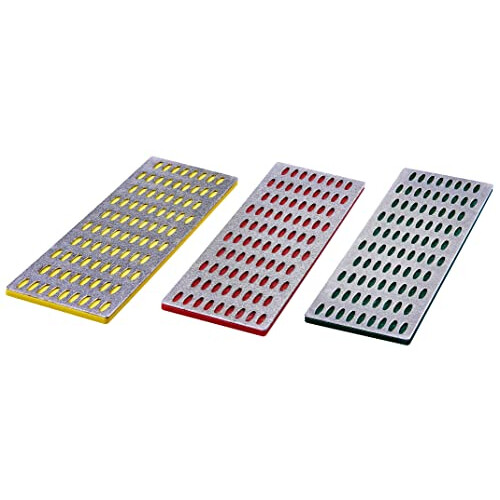 E2500 3-Piece Diamond Stone Sharpening Set – 75cm2 Surface, Coarse, Fine & Extra-Fine, Water-Only
