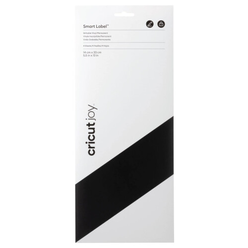 Joy Smart Label Writeable Vinyl Permanent | Black | 33cm (13") | 4 x Self Adhesive Sheets | for use with, 2009443