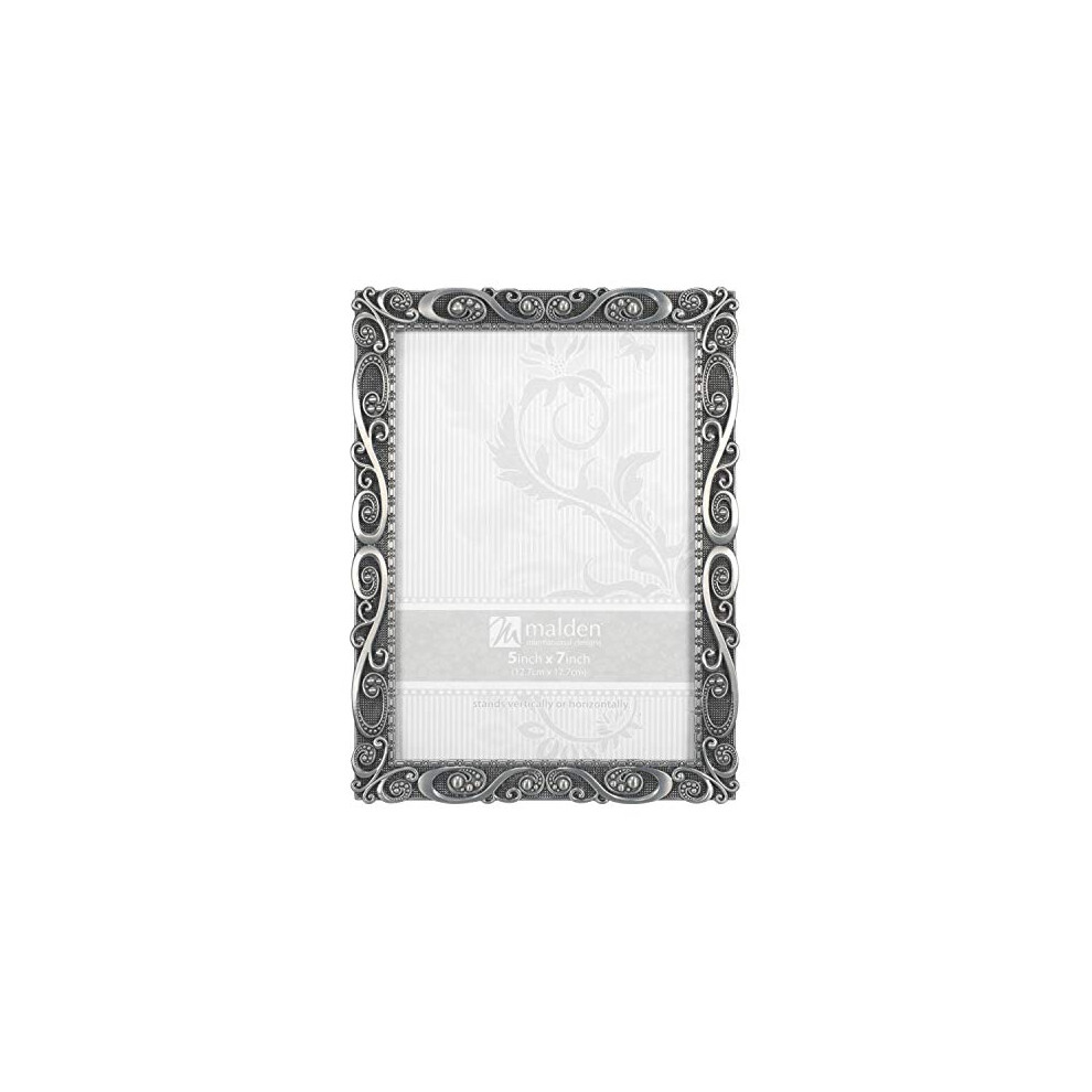 International Designs 5371-57 Morgan Pewter Metal Picture Frame, 5x7, Silver