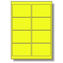 8 Per Sheet, 10 Sheets (80 Fluorescent Yellow Labels). Label Planet Fluorescent Labels for Laser Printers, 99.1 x 67.7mm, LP8/99 FC.