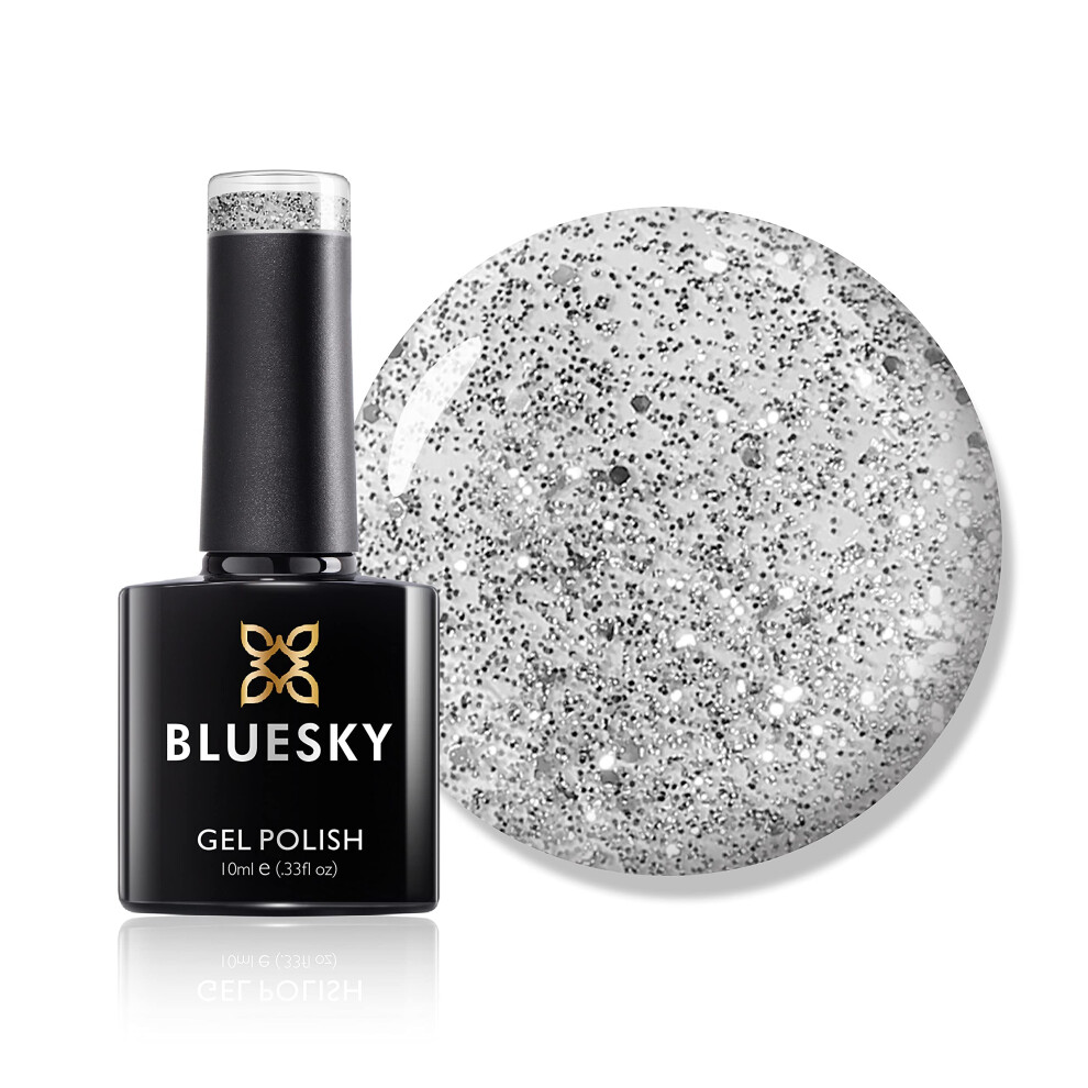 Gel Nail Polish, Silver Explosion 80573, Silver Glitter, 10 ml Long Lasting, Chip Resistant, 10 ml (Requires Drying Under UV LED Lamp)