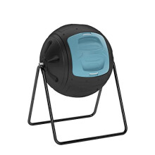 Multifunction 130L Garden Tumbling Composter, Heavy-Duty Fast-Working Compost Bin with Easy-to-use Drain Plugs to Collect Liquid, Blue