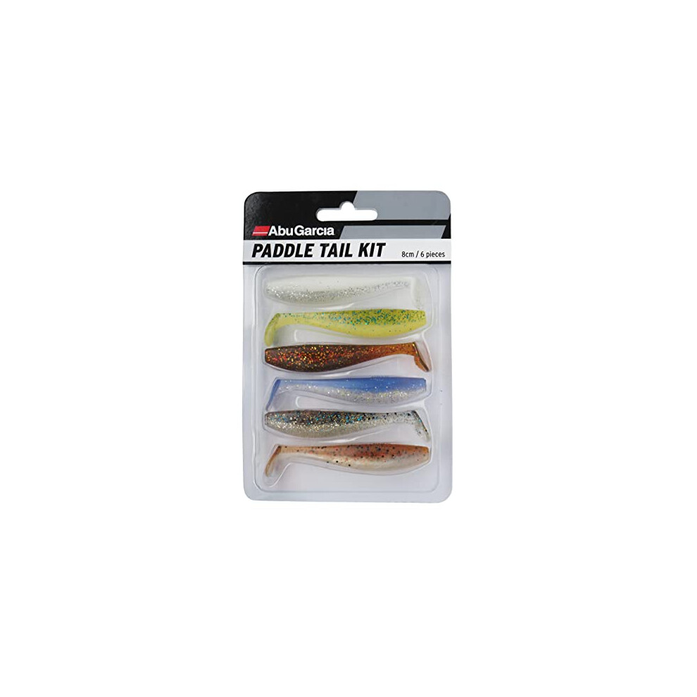 Abu Garcia Paddletail Soft Lure Kit, 6 All-Round Soft Baits In Proven Fish-Catching Colours, Ideal For Perch, Pike, And Zander, Fish With Jig Head, Dropshot,