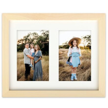 8x10 (20x25 cm) Photo Frame Display Double 4x6 Frames Multiple Photos, Wood Grain