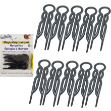 Set of 10 Magic Grip Hair Pins - Black