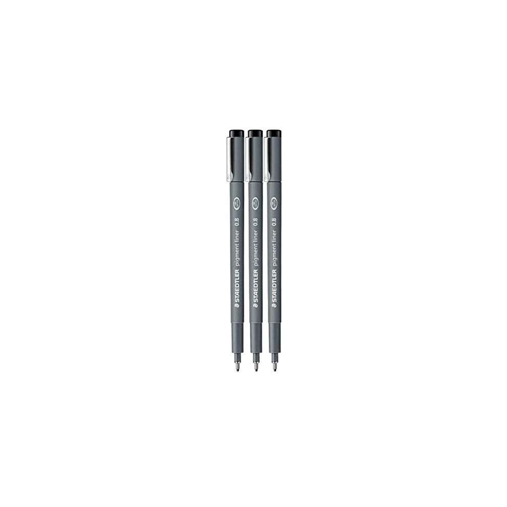 0.8 mm Pigment Liner Fineliner Sketching Drawing Drafting Pens Pack of 3