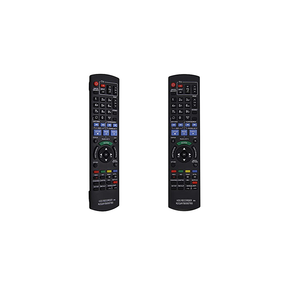 Replacement N2QAYB000780 for Panasonic DVD Remote Control Compatible with Panasonic HDD Recorder DVD BluRay DMR-HWT230EB DMR-HW120EBK DMR-HWT130EB -