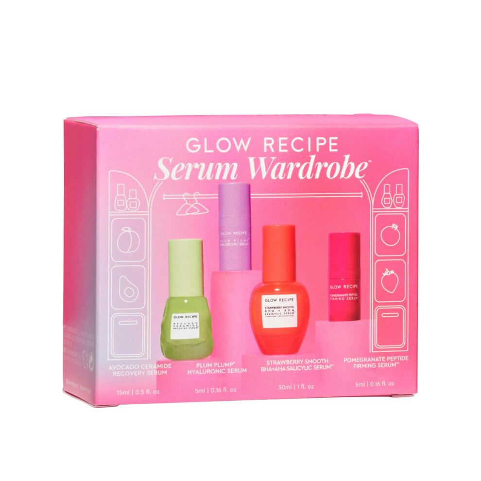 Serum Wardrobe Kit - Avocado Ceramide Serum (15ml) + Strawberry Smooth BHA+AHA Salicylic Serum (30ml) + Plum Plump Hyaluronic Acid Serum + Pomegranate