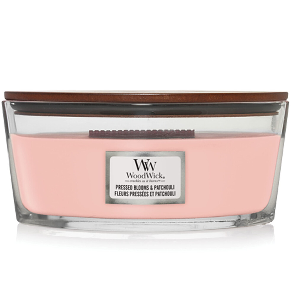 Ellipse Scented Candle with Crackling Wick | Pressed Blooms & Patchouli | Up to 50 Hours Burn Time 1632429E