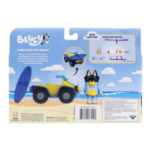 Bluey 17549 Vehicle & Figure Beach Quad with Bandit, Multicolor 2