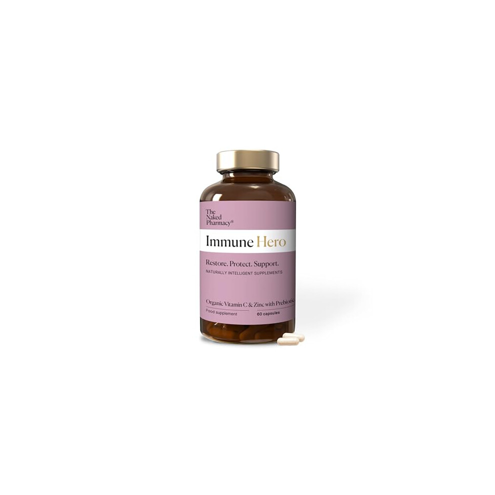 The Naked Pharmacy | Immune Hero For Adults | Natural Immunity Booster | Vitamin C, Zinc & Moringa | Energy & Fatigue | Collagen Supplement | No Additives | Vegan | 60
