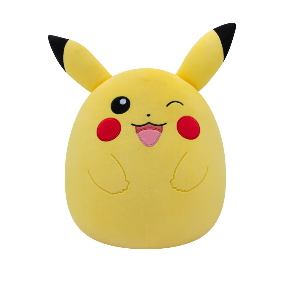 Pokemon 14-Inch Pikachu Plush - Add Pikachu to Your Squad, Ultrasoft Stuffed Animal Large Plush, Official Kelly Toy Plush (SQPK00112)