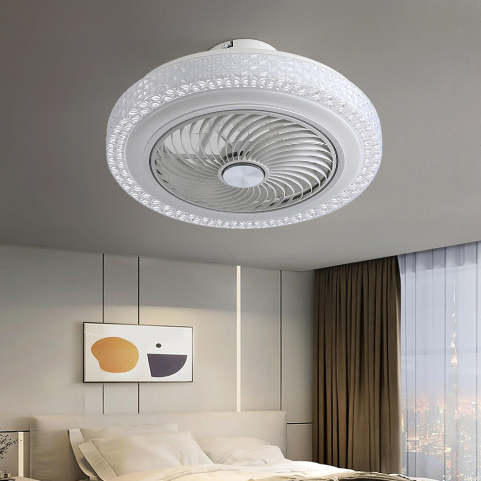 Ceiling Fan with Light and Remote Control Modern Enclosed 6 Speed 3 Color Temperatures Smart LED Dimmable Lighting