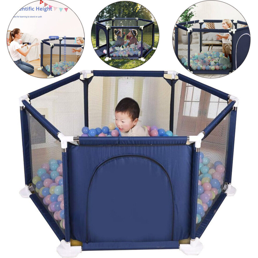 Baby Playpen 6 Sides Infant Kids Yard Activity Center Safety W/ Zipper Door