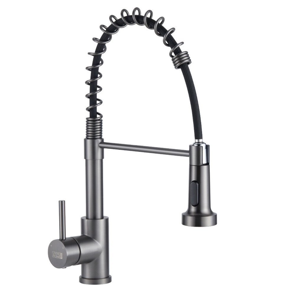 (Grey) Commercial Swivel Pull out Kitchen Tap Mixer Tap Faucet