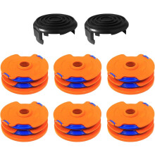 (6 spools 2 caps) CDIYTOOL WX100 Grass Trimmer Spool Lines fit for Qualcast GT25 GGT350A1 GT30 GGT450A1 and WG100E WG104E1 1.65mm dia 8.3m long (6 spools 2 caps)