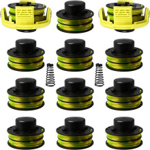 (12 spool 2 cap 2 spring) RAC118 Replacement Trimmer Spool Line for Ryobi RLT3525S, Double Autofeed Spool for Ryobi RAC118 RLT3525S 1.2mm dia 8.4m long (3 spool 1 cap 1