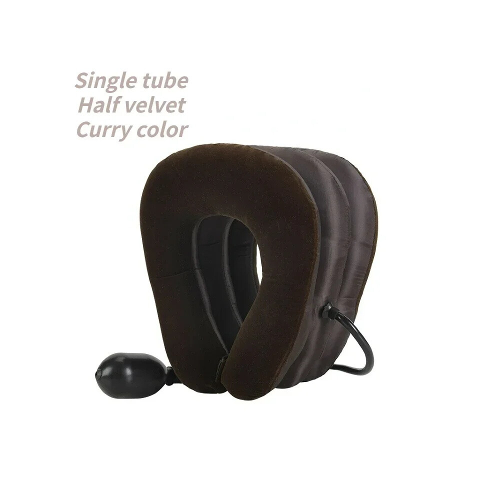 Mdsrjone (Brown) Neck Stretcher Inflatable Air Neck Traction Apparatus Device