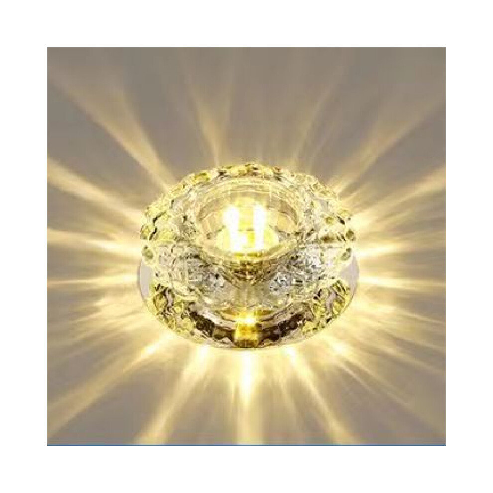 (Yellow) Spotlight Crystal Led Downlight For Aisle Entrance Hall Ceiling Light Fixture