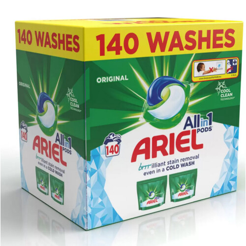 140 Original Wash Ariel All in One  Clothes Washing Pods