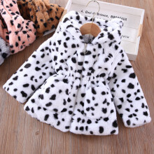(White cows, 3-4Years) Kids Girls Fur Coat Warm Winter Jacket Outwear NEW