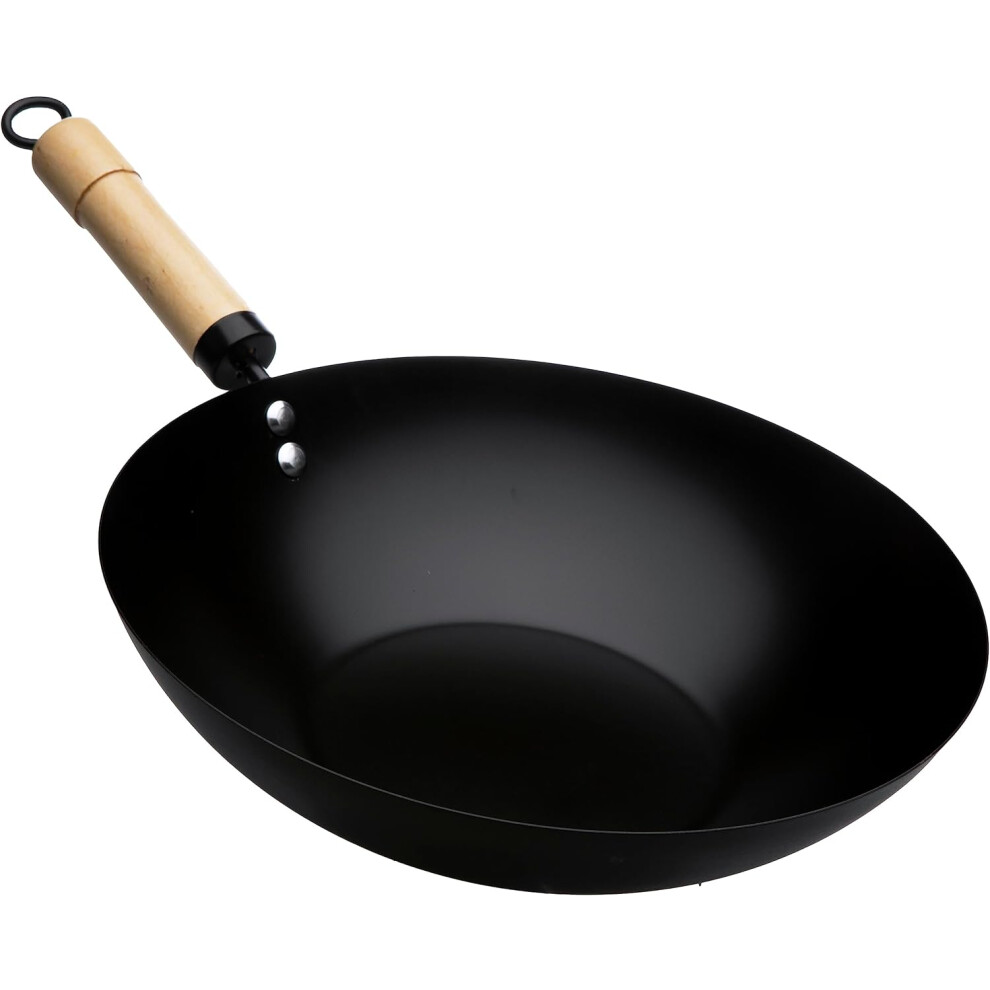 30cm Non-Stick Carbon Steel Induction Wok Chinese Cooking Fry Pan P172
