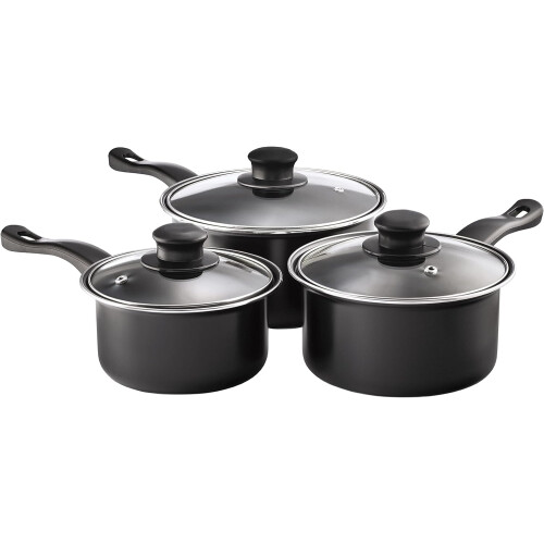 3Pcs Non Stick Cookware Kitchen Induction With Lids Saucepan Set P120 1
