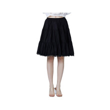 (Black-55cm Length, XXL) Women Short Underskirts Petticoat For Dresses 100% Cotton Half Slip With Lace Trim Elastic Waist Anti-static