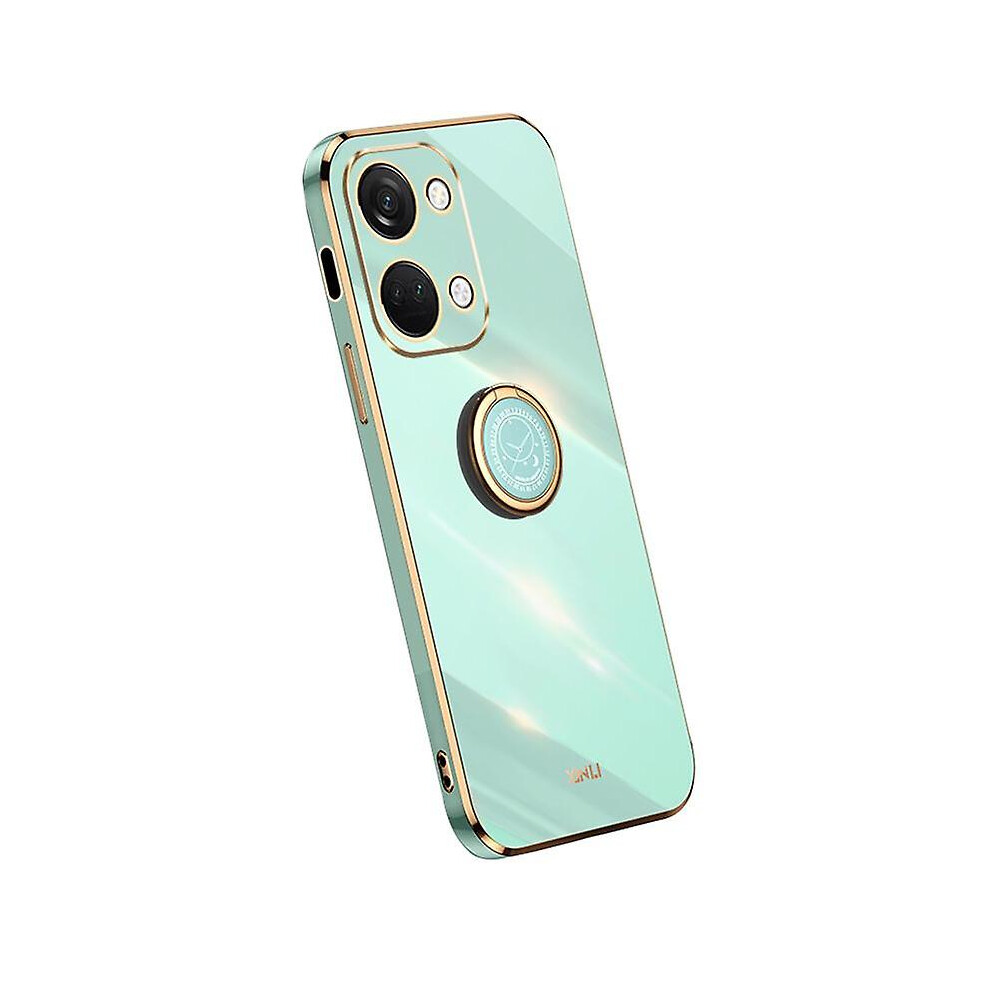 (Cyan) Xinli For Oneplus Nord 3 5G/Ace 2V Ring Holder Kickstand Tpu Case Electroplating Phone Cover Blue 6956163054456