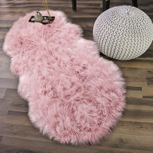 (Pink, China) Noahas Plush Soft Sheepskin Bedroom Carpet 80x160cm Faux Sheepskin Area Rugs Silky Long Wool Carpet For Living Room Home Decor