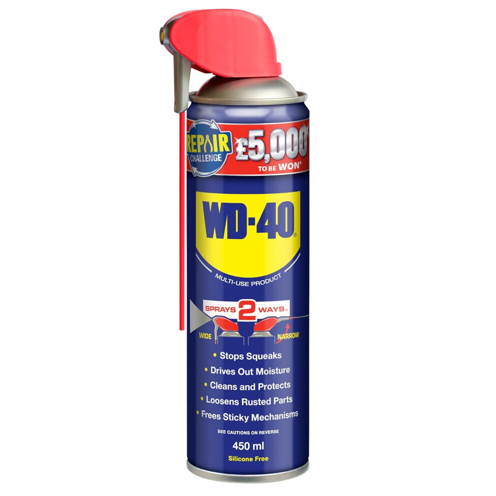 WD-40 Multi-Use Smart Straw 450ml Spray Aerosol Can Clean Rust