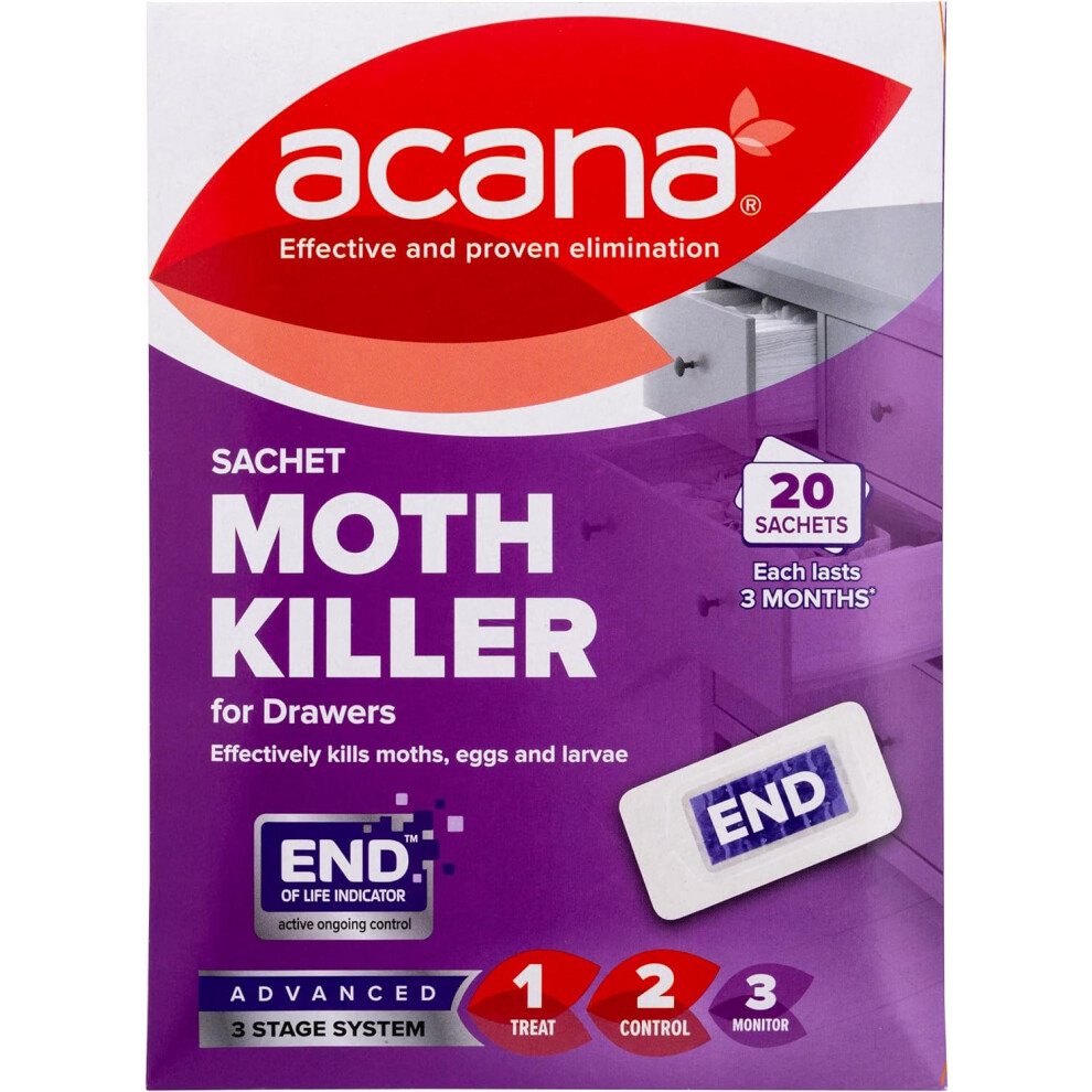 Acana Sachet Moth Killer 20 Pack-For Drawers & Storage-Protects