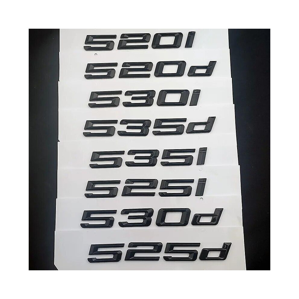 (Glossy 550I) 3D Abs Car Trunk Emblem Badge For Bmw 518D 520I 520D 530I 535I 535D 530D E60 E39 F10 Logo Lettering Sticker Accessories Black 5413367873005