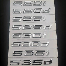 (Chrome, 518d) 3d Abs Black Car Trunk Emblem Badge For Bmw 518d 520i 520d 530i 535i 535d 530d E60 E39 F10 Logo Lettering Sticker Accessories
