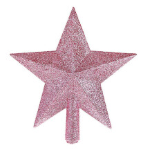 (Pink) Christmas Glitter Star Xmas Tree Topper Decor Tree Top Festive Ornament