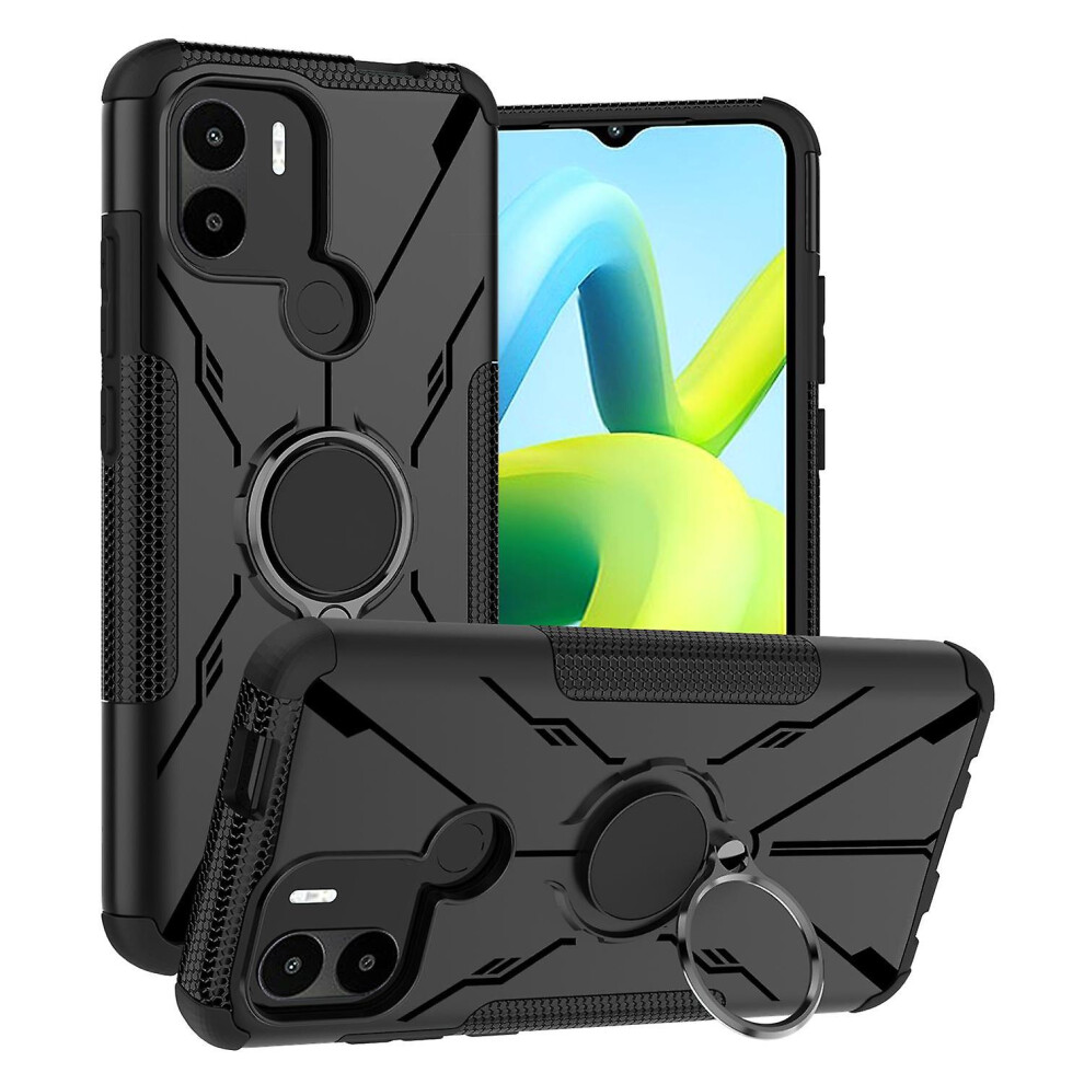 (Black) For Xiaomi Redmi A1 4G/A2 4G/Poco C50 4G Anti-Drop Phone Case Ring Kickstand Pc Tpu Cover Black 5413367874187