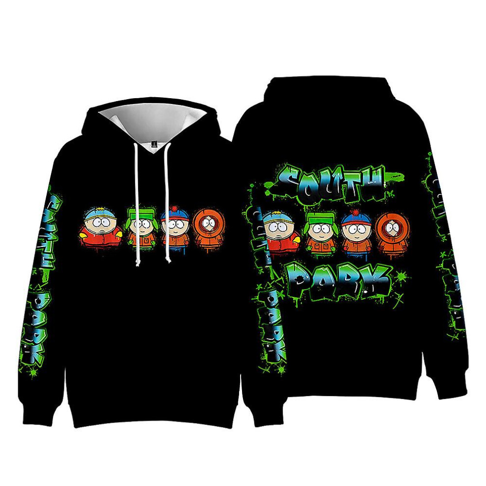 (D, 7-8 Years) 5-10years Kids South Park Hoodie Printed Hooded Sweatshirt Casual Pullover Jumper Tops Boys Girls Birthday Gifts