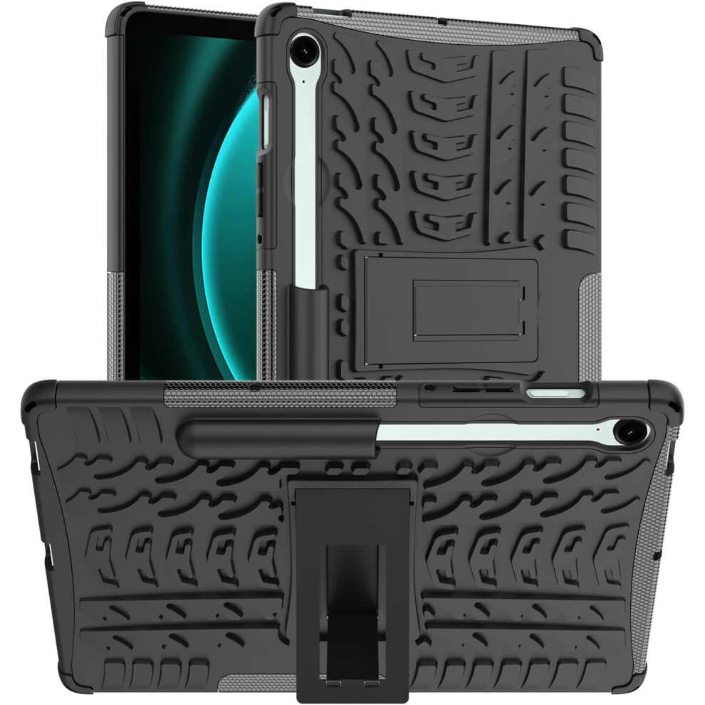 (Black) Samsung Galaxy Tab S9 FE Shockproof Tablet Cover