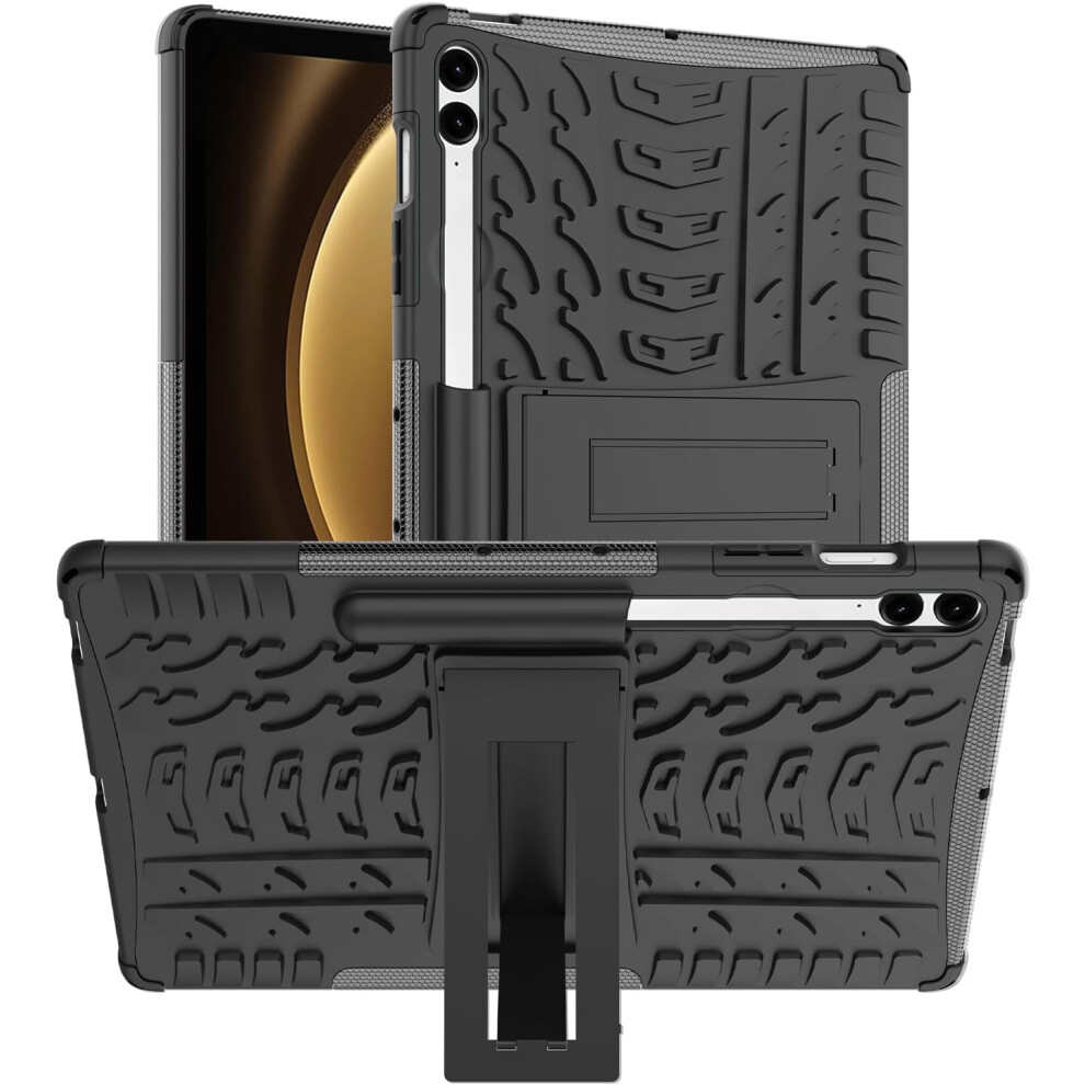 (Black) Samsung Galaxy Tab S9 Fe Plus Shockproof Tablet Cover Black 5056298018093