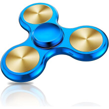 (A-blue-solid) Fidget Spinner Toy Ultra Durable Stainless Steel Bearing High Speed Precision Metal Material Hand Spinner Focus Anxiety Stress Relief Boredom Killing
