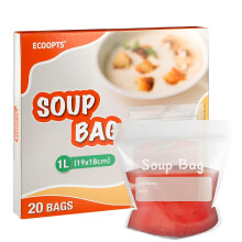 Sealed Freezer Storage Bags 1 Litre Reusable Soup & Sauce Liquid Bags (Pack of 20)