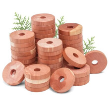 Cedarwood Moth Repellent for Wardrobes - Pack of 48 Cedar Rings for Clothes, Drawers & Storage Boxes - 100% Natural Moth Repellent for House, Aromatic