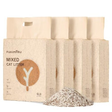 Tofu Cat Litter, 10.8 kg, Clumping Litter for Cats, Mixed Apple Wood Pellets, Dust-free and Easy Clumping, Odour Control, Flushable, Low Residue