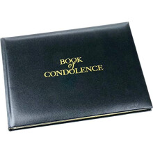Book of Condolence | Informal Lined Inner Page Format | Presentation Boxed | Black | Size 265 x 195mm