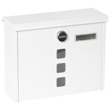 Chance E7101 Galvanised Steel Letter Box, Size M (DIN A4), with Protective Flaps for Display and Lock, Post Box with Viewing Window and Name Plate,