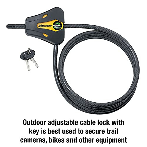 Master Lock Master Lock, Python Adjustable Keyed Cable Lock, 6 ft. Long, 8419DPF, Black and Yellow, 6' x 5/16" Diameter 1