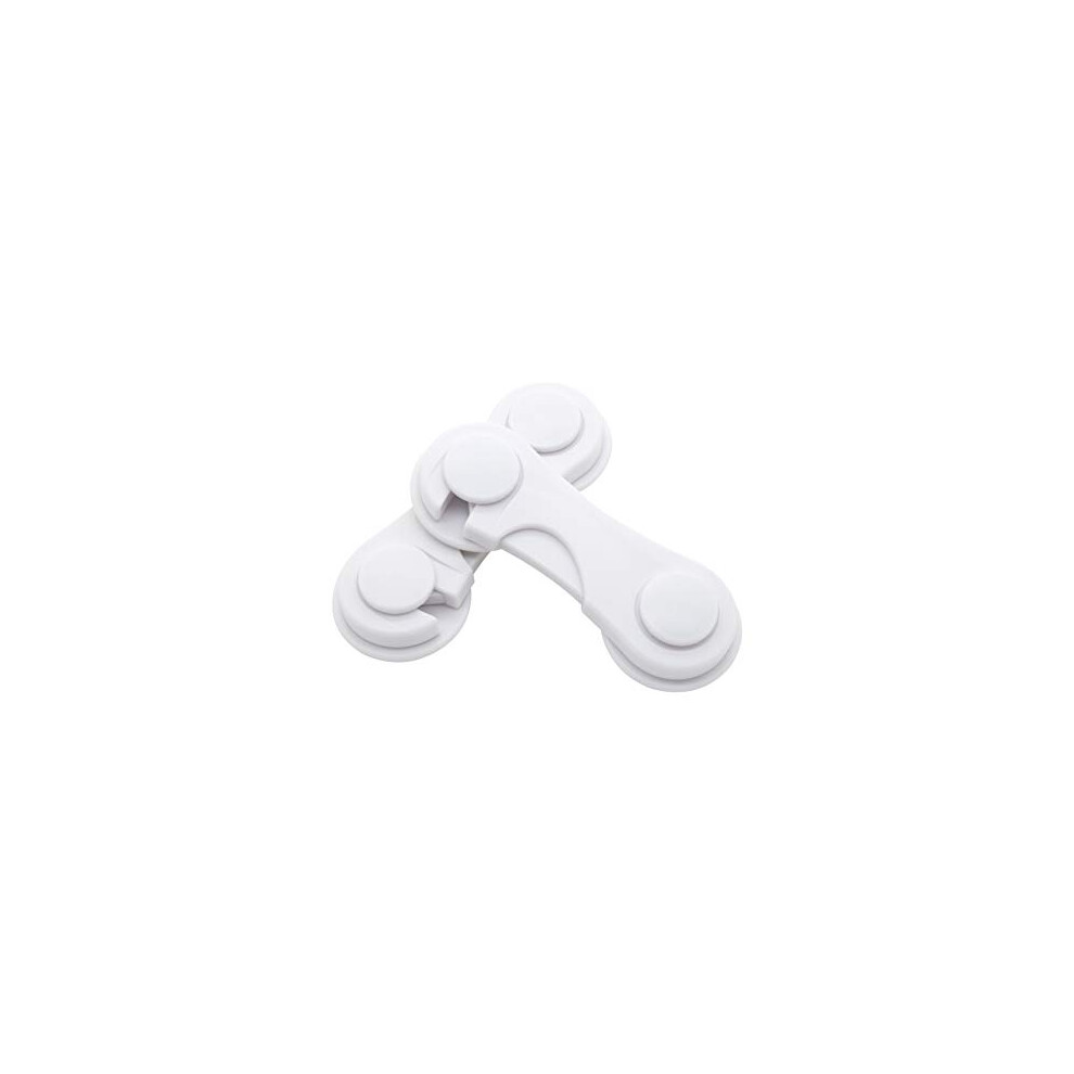 Child Proof Locks For Cabinet Doors, Pantry, Closet, Wardrobe, Cupboard, Drawers - 3M No Drilling Safety Cabinets And Baby Proofing Lock, 6 White Inaya