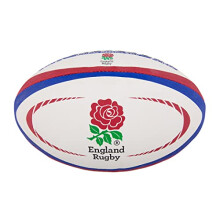 England Rugby Replica Ball - White/Red, Size 4