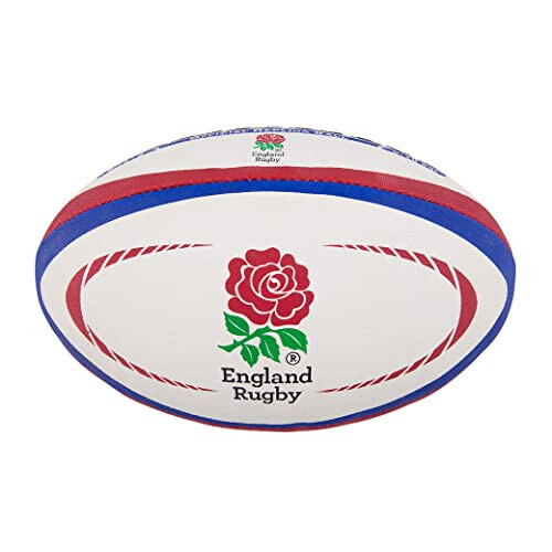 England Rugby Replica Ball - White/Red, Size 4